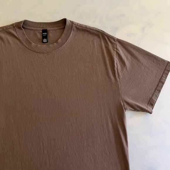 Washed Grey Heavy Weight Basic Cotton Tee Men's L - Picture 4 of 5